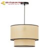 Đèn mây tre đan 2 tầng thả trần